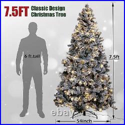 7.5FT Snow Flocked Christmas Tree with 500 LED Warm Light for Home Outdoor Decor 7.5FT Snow Flocked Christmas Tree with 500 LED Warm Light for Home Outdoor Decor