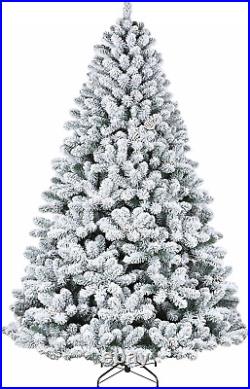 7.5Ft Pre-Lit Artificial Christmas Tree WithIncandescent Warm White Lights, Snow 7.5Ft Pre-Lit Artificial Christmas Tree WithIncandescent Warm White Lights, Snow