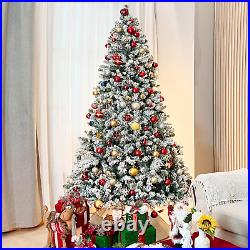 7.5Ft Pre-Lit Artificial Christmas Tree WithIncandescent Warm White Lights, Snow 7.5Ft Pre-Lit Artificial Christmas Tree WithIncandescent Warm White Lights, Snow