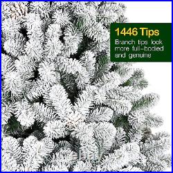 7.5Ft Pre-Lit Artificial Christmas Tree WithIncandescent Warm White Lights, Snow 7.5Ft Pre-Lit Artificial Christmas Tree WithIncandescent Warm White Lights, Snow