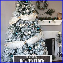 7.5Ft Pre-Lit Artificial Christmas Tree WithIncandescent Warm White Lights, Snow 7.5Ft Pre-Lit Artificial Christmas Tree WithIncandescent Warm White Lights, Snow