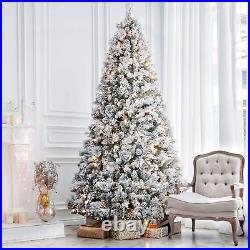 7.5Ft Pre-Lit Artificial Christmas Tree WithIncandescent Warm White Lights, Snow 7.5Ft Pre-Lit Artificial Christmas Tree WithIncandescent Warm White Lights, Snow