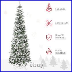 7.5' Artificial White Flocked Christmas Tree Pencil Tree for Holiday Home Décor 7.5' Artificial White Flocked Christmas Tree Pencil Tree for Holiday Home Décor