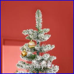 7.5' Artificial White Flocked Christmas Tree Pencil Tree for Holiday Home Décor 7.5' Artificial White Flocked Christmas Tree Pencil Tree for Holiday Home Décor