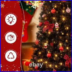 7.5 FT Christmas Tree with350 Warm White LED Lights & Tree Skirt for Holiday Party