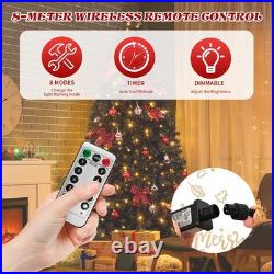 7.5 FT Christmas Tree with350 Warm White LED Lights & Tree Skirt for Holiday Party