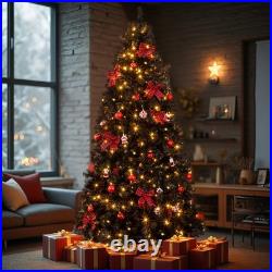 7.5 FT Christmas Tree with350 Warm White LED Lights & Tree Skirt for Holiday Party