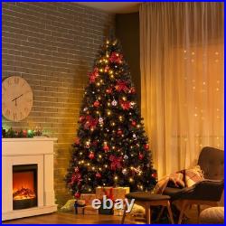 7.5 FT Christmas Tree with350 Warm White LED Lights & Tree Skirt for Holiday Party