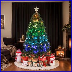 7.5 FT Pre-lit Artificial Christmas Tree APP Controlled Xmas Tree Hinged Branch 7.5 FT Pre-lit Artificial Christmas Tree APP Controlled Xmas Tree Hinged Branch