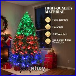 7.5 FT Pre-lit Artificial Christmas Tree APP Controlled Xmas Tree Hinged Branch 7.5 FT Pre-lit Artificial Christmas Tree APP Controlled Xmas Tree Hinged Branch