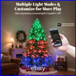 7.5 FT Pre-lit Artificial Christmas Tree APP Controlled Xmas Tree Hinged Branch 7.5 FT Pre-lit Artificial Christmas Tree APP Controlled Xmas Tree Hinged Branch