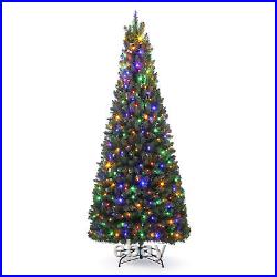 7.5 FT Pre-lit Artificial Pre-lit Christmas Tree with 400 LED Lights Xmas Decor
