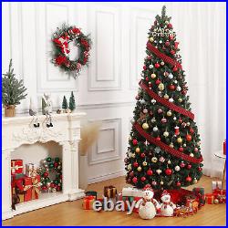 7.5 FT Pre-lit Artificial Pre-lit Christmas Tree with 400 LED Lights Xmas Decor