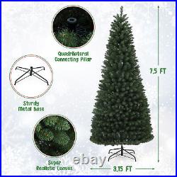7.5 FT Pre-lit Artificial Pre-lit Christmas Tree with 400 LED Lights Xmas Decor