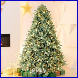 7.5 FT Prelit Artificial Christmas Tree Blue Spruce Xmas Tree Holiday Home Decor
