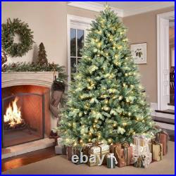 7.5 FT Prelit Artificial Christmas Tree Blue Spruce Xmas Tree Holiday Home Decor