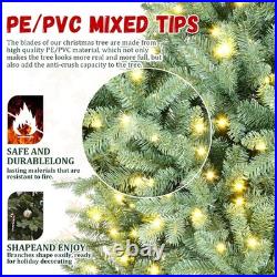 7.5 FT Prelit Artificial Christmas Tree Blue Spruce Xmas Tree Holiday Home Decor