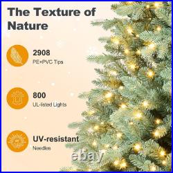 7.5 FT Prelit Artificial Christmas Tree Blue Spruce Xmas Tree Holiday Home Decor