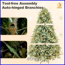 7.5 FT Prelit Artificial Christmas Tree Blue Spruce Xmas Tree Holiday Home Decor