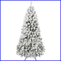 7.5 FT Snow Flocked Christmas Tree Artificial Xmas Tree Winter Home Decore Unlit