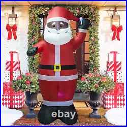 7.5 Ft Black Santa Claus Inflatable Christmas Indoor and Outdoor Decoration with