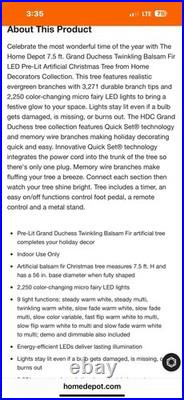 7.5 Ft. Grand Duchess Twinkling Balsam Fir LED Pre-Lit Artificial Christmas Tree