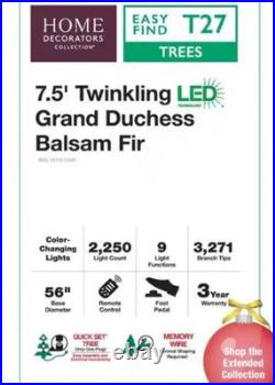 7.5 Ft Grand Duchess Twinkling Pre Lit Balsam Fir Christmas Tree T27 TikTok NEW