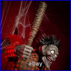 7.5 Ft Gruesome Grounds Animated LED Zombie Stack Trio Luxury Halloween Prop