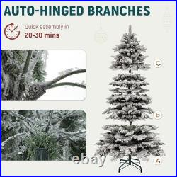 7.5 Ft Pre-Lit LED Grand Duchess Balsam Fir Flocked Artificial Christmas Tree