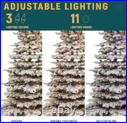 7.5 Ft Pre-Lit LED Grand Duchess Balsam Fir Flocked Artificial Christmas Tree