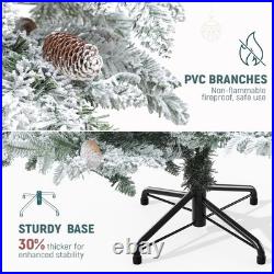 7.5 Ft Pre-Lit LED Grand Duchess Balsam Fir Flocked Artificial Christmas Tree