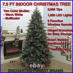 7.5 Ft Pre-lit Lighted Christmas Tree With 9 Color And Warm White Modes & Remote