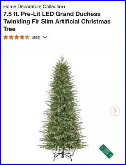 7.5 Ft Slim Grand Duchess Balsam Fir LED Pre Lit Artificial Christmas Tree