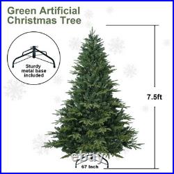 7.5 ft Artificial Christmas Tree European Fir tree & 3280 PE PVC Tips with Stand