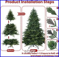 7.5 ft Artificial Christmas Tree European Fir tree & 3280 PE PVC Tips with Stand
