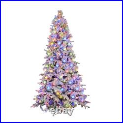 7.5-ft Candlewood pine Pre-lit Flocked Artificial Christmas Tree with Multicolor 7.5-ft Candlewood pine Pre-lit Flocked Artificial Christmas Tree with Multicolor