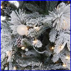 7.5-ft Candlewood pine Pre-lit Flocked Artificial Christmas Tree with Multicolor 7.5-ft Candlewood pine Pre-lit Flocked Artificial Christmas Tree with Multicolor