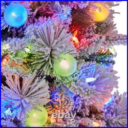 7.5-ft Candlewood pine Pre-lit Flocked Artificial Christmas Tree with Multicolor 7.5-ft Candlewood pine Pre-lit Flocked Artificial Christmas Tree with Multicolor