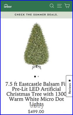 7.5 ft. Eastcastle Twinkling Balsam Fir LED Pre-Lit Artificial Christmas Tree