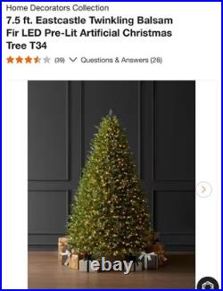 7.5 ft. Home Decorators Eastcastle Twinkling Balsam Fir Tree