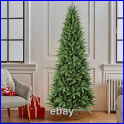 7.5 ft Pencil Artificial Christmas Tree Slim Unlit Xmastree with 1396 Branch Tip