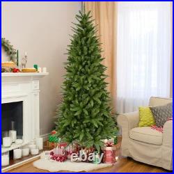 7.5 ft Pencil Artificial Christmas Tree Slim Unlit Xmastree with 1396 Branch Tip
