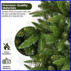 7.5 ft Pencil Artificial Christmas Tree Slim Unlit Xmastree with 1396 Branch Tip