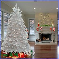 7.5 ft. Pre-Lit Dunhill Fir White Tree with Clear Lights, Plug-In
