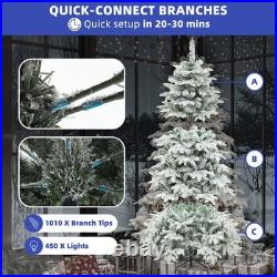 7.5 ft Pre-Lit Flocked Artificial Christmas Tree with 450 Lights Snowy Branches 7.5 ft Pre-Lit Flocked Artificial Christmas Tree with 450 Lights Snowy Branches