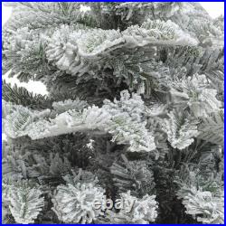 7.5 ft Pre-Lit Flocked Artificial Christmas Tree with 450 Lights Snowy Branches 7.5 ft Pre-Lit Flocked Artificial Christmas Tree with 450 Lights Snowy Branches