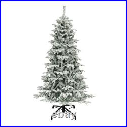7.5 ft Pre-Lit Flocked Artificial Christmas Tree with 450 Lights Snowy Branches 7.5 ft Pre-Lit Flocked Artificial Christmas Tree with 450 Lights Snowy Branches