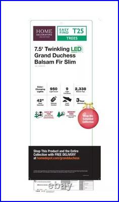 7.5 ft. Pre-Lit Slim Grand Duchess Twinkling Balsam Fir Christmas Tree T25