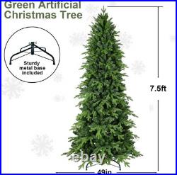 7.5ft Artificial Full Hinge Christmas Tree with 2856 PE PVC Tip & Foldable Base