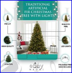 7.5ft Christmas Tree with Lights, Realistic Fir Christmas Tree Prelit with 1746 7.5ft Christmas Tree with Lights, Realistic Fir Christmas Tree Prelit with 1746